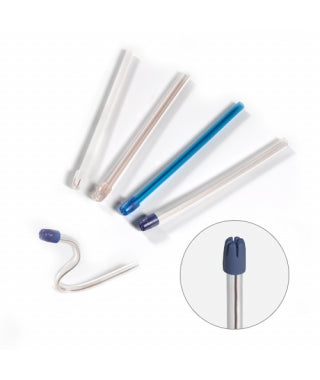 Crosstex Advantage Saliva Ejectors, Blue Tip, Clear Body