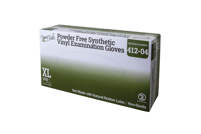 OmniTrust 412 Vinyl Powder Free Exam Gloves, Case of 1000
