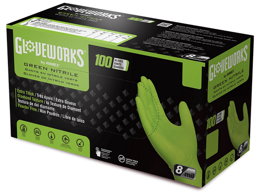 GLOVEWORKS® HD GREEN NITRILE INDUSTRIAL GLOVES BOX
