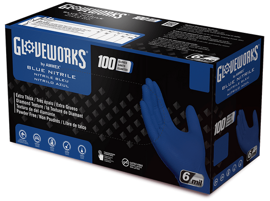 GLOVEWORKS® HD ROYAL BLUE NITRILE INDUSTRIAL GLOVES BOX