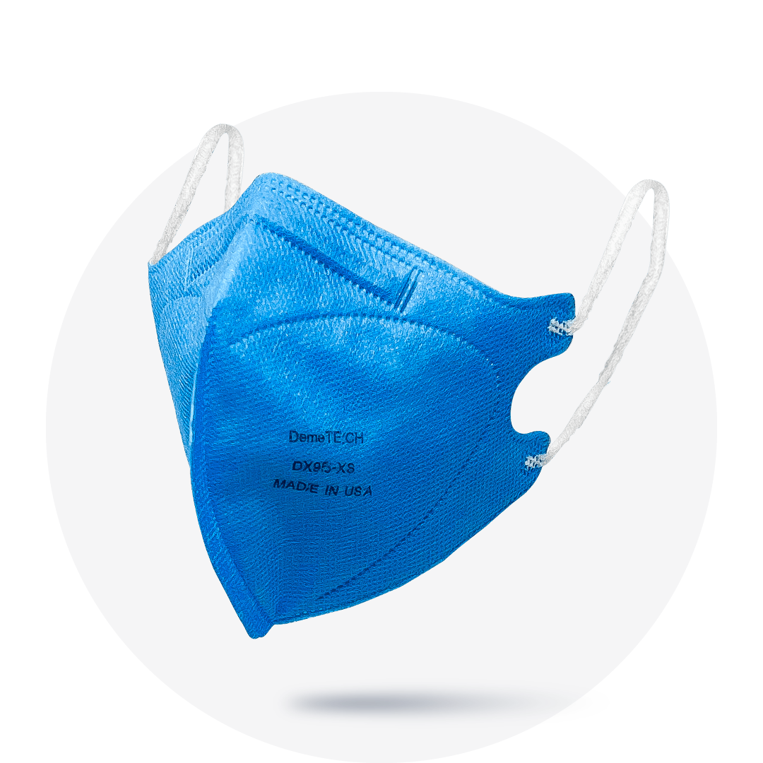 DemeTECH Kids DX95 EARLOOP Particulate Respirator, Fold Style, 20 pack