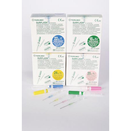 TERUMO SURFLASH IV POLYURETHANE CATHETERS 1SR*FF2225 22G x 1", Blue, 200/cs RX ONLY