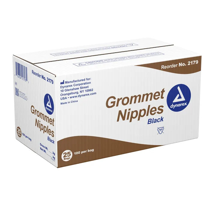 Dynarex Grommet Nipples Black, Case/2500