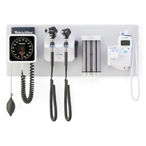 Welch Allyn Integrated Wall System, PanOptic Ophthalmoscope, Macroview Otoscope, iExaminer, with Blood Pressure, SureTemp