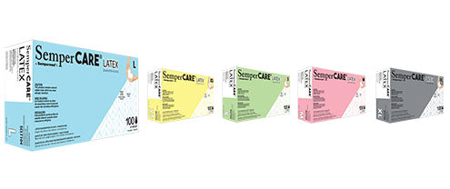 Sempermed Sempercare Latex Exam Gloves, Case of 1000